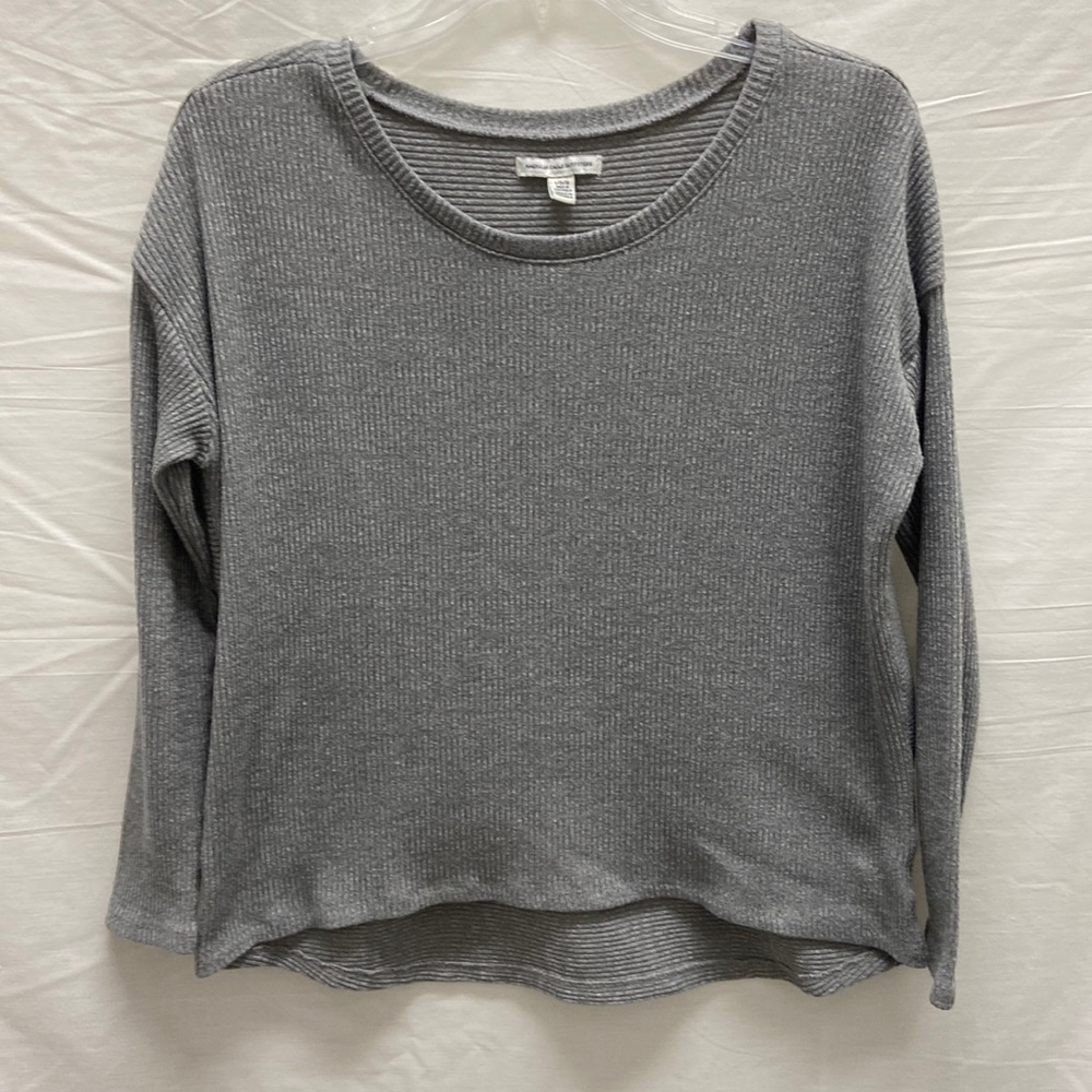 American Eagle gray, ribbed sweater